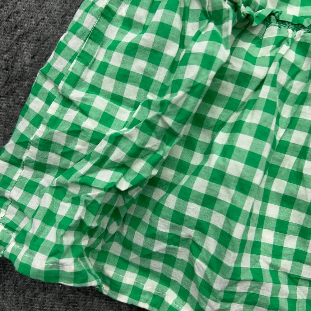Draper James RSVP Skirt Small Green Gingham Ruffled Western Cottagecore Preppy - Picture 2 of 9